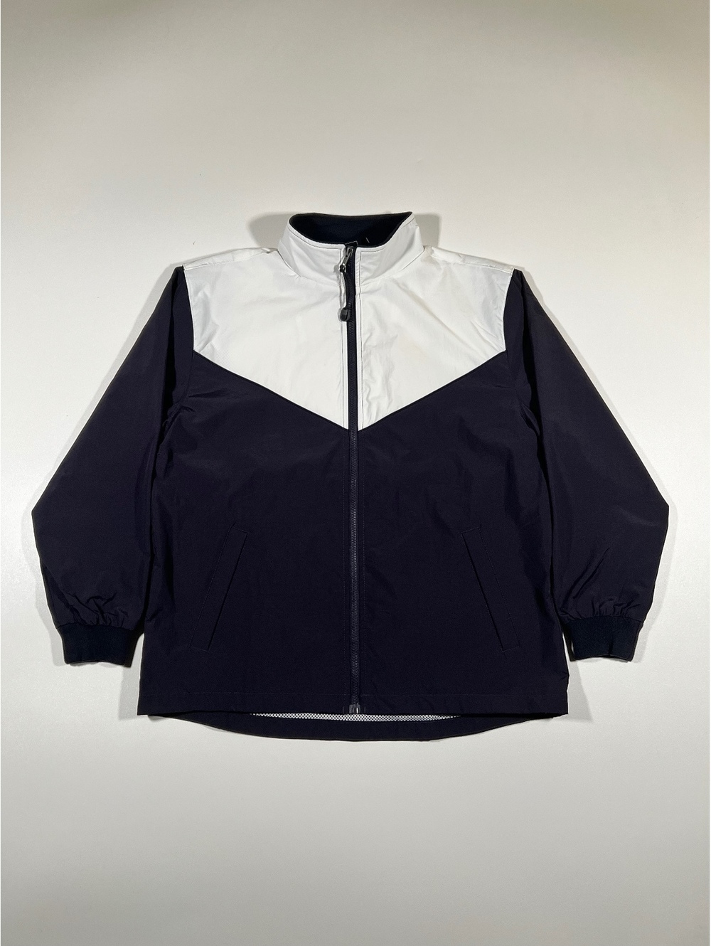Charles River Apparel navy and white zip jacket